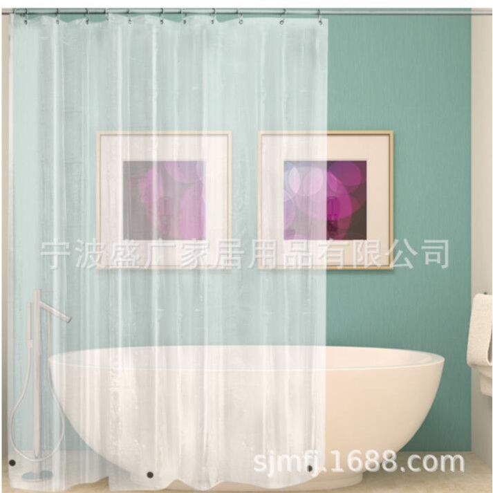 180X180CM 280g/Tira totalmente transparente de acero inoxidable callos + imán, cortina de ducha, cortina de baño, cortina de ducha de tela