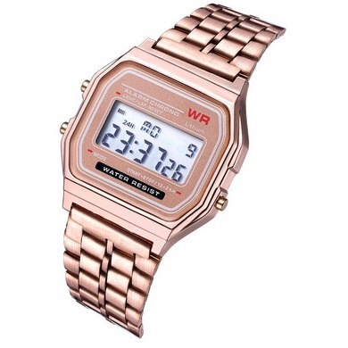 Foreign Trade Wr Markless F91W Sports Kidsren's Digital Metal Multi-Function Luminous Alarm Clock Steel Band Watch Dial