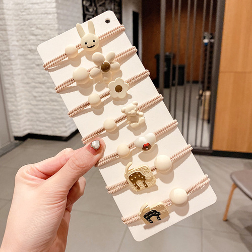 Simple bear headband hairband Korean version cartoon hairband set girls rubber band women's jewelry hair accessories wholesale