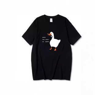 Summer Cartoon Duck Print T-Shirt &mdash; Loose-Fit Cotton Crew N