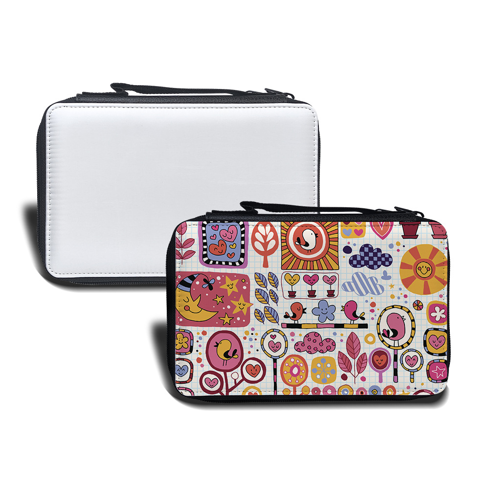 Nueva transferencia térmica de gran capacidad bolsas de lápiz de mano simple y práctica bolsa de papelería