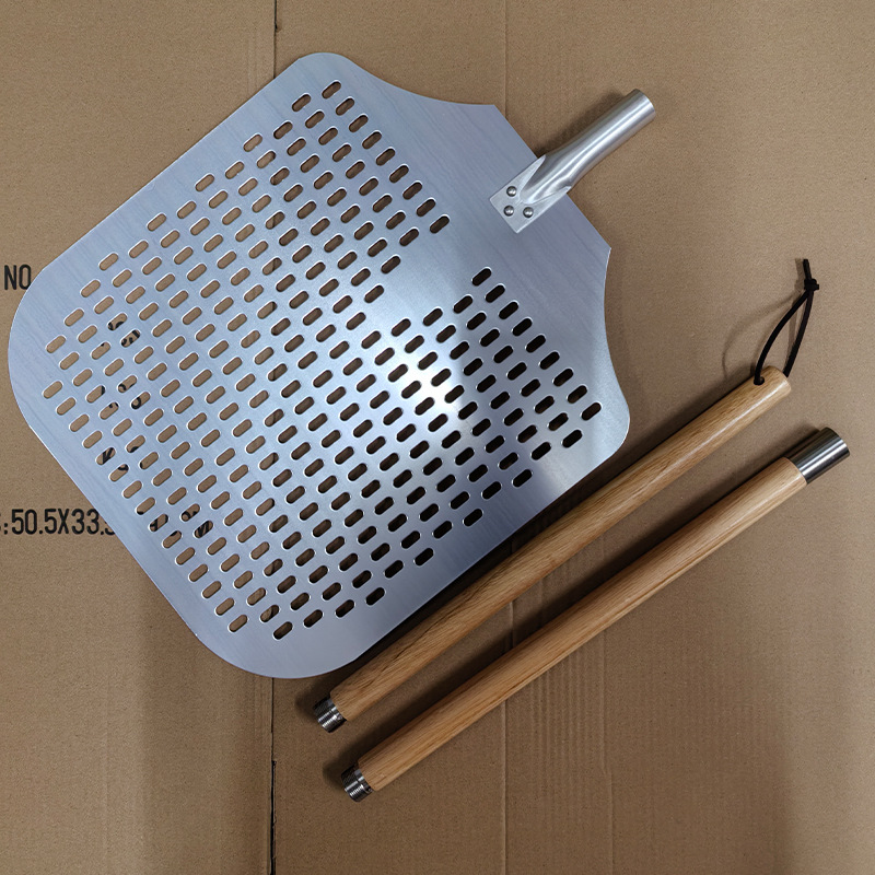 Pala de pizza de stock del fabricante, pala de aluminio, pala de pastel, mango de madera desmontable, fuga 12/14/16 pulgadas, transferencia de horneado, pala de pizza image 30