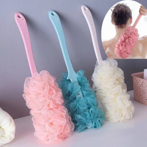 Long handle bath flower bath strip bath brush non-slip back rub bath artifact bath towel large bath bath ball foaming bath brush