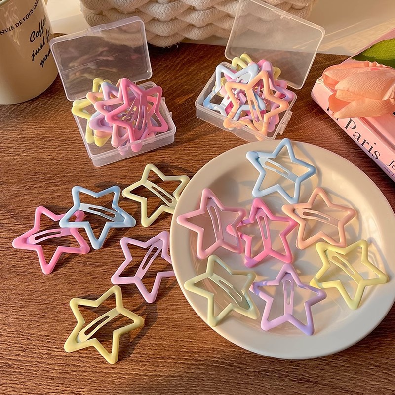 Horquilla de estrella de dopamina coreana, clip bb para cabello roto para niñas y niños, clip lateral para flequillo, clip pequeño para la parte posterior de la cabeza, tocado, horquilla