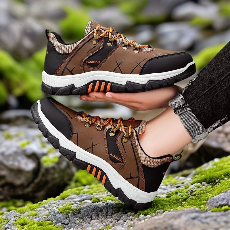 Zapatos de hombre 2025 verano nuevos zapatos de herramientas de todo fósforo para hombre zapatos de senderismo antideslizantes negros zapatos de trabajo juvenil retro