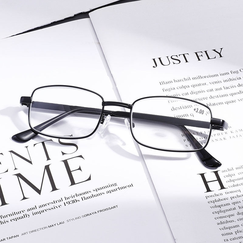 HD anti-rascar y anti-desgaste tipo marco pequeño anti-fatiga gafas para viejos hombres y mujeres gafas de vidrio de aleación de titanio