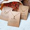 Retro necklace, chain with butterfly, cards, European style, simple and elegant design