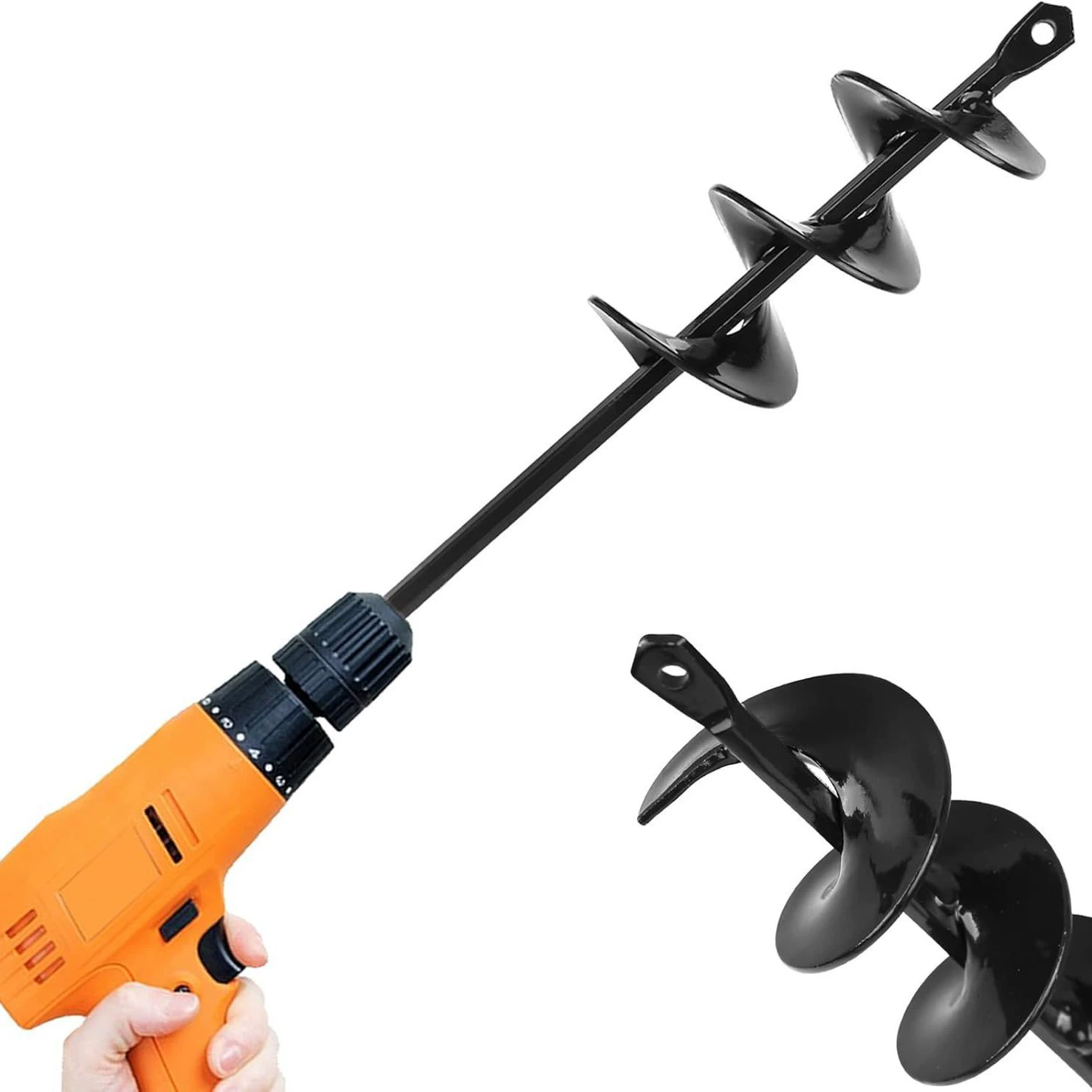 Оптовая продажа наземного сверла с перезаряжаемым спиральным стержнем для посадки в саду, посадки овощей и цветов, сверления почвы и сверл для отверстий.