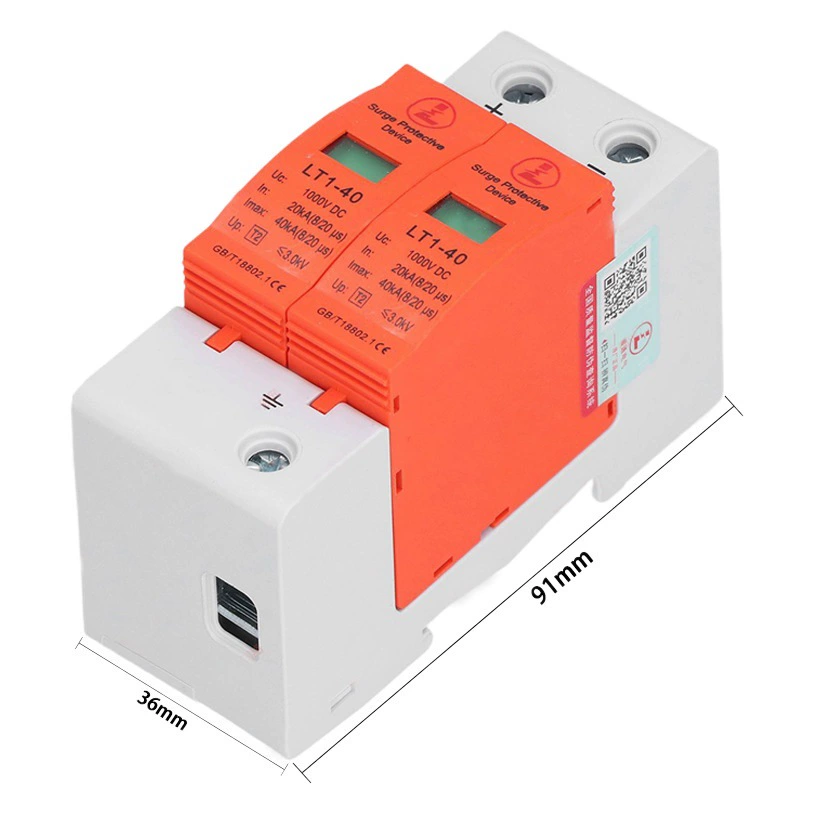 Устройство защиты от перенапряжения для фотоэлектрических систем, ограничитель импульсных перенапряжений постоянного тока, грозозащита для источников питания, LT1-40kA 1000V