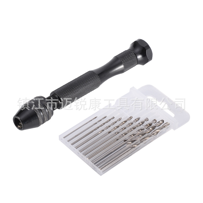 Fuente de la fábrica mini broca manual traje 49-piece set cristal epoxi molde de perforación negro mano giro