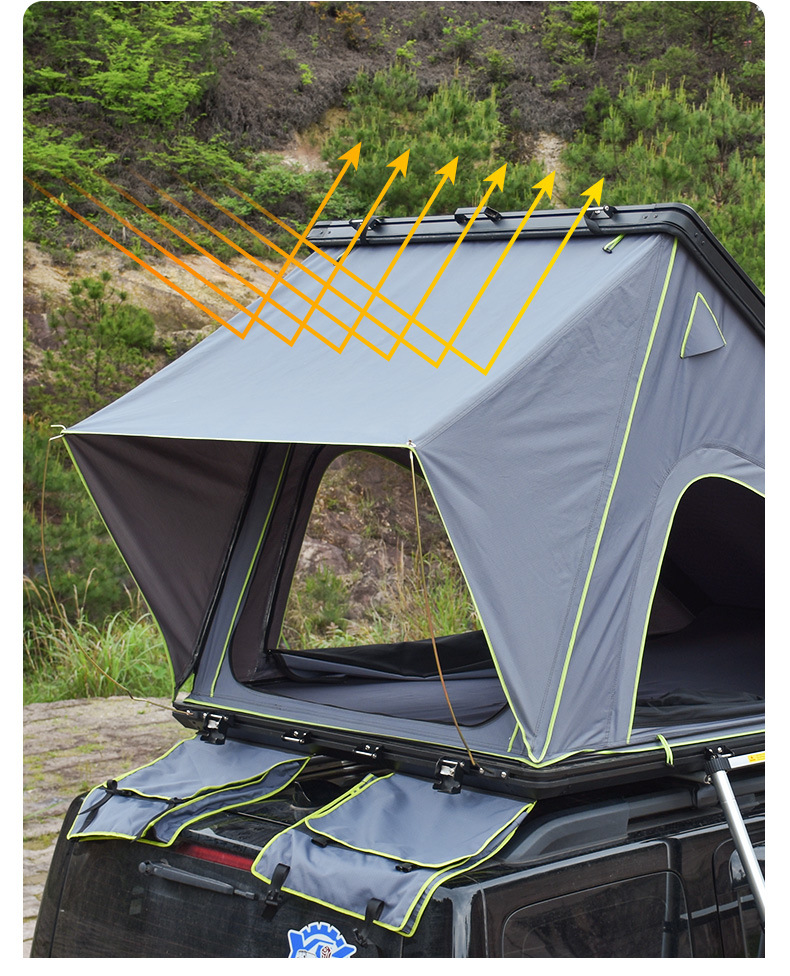 Triangular Roof Tent for Outdoor Camping, Suv, Tank, Off-Road Self-Driving Tours, Car Camping, and Stowable Vehicle-Mounted Tent