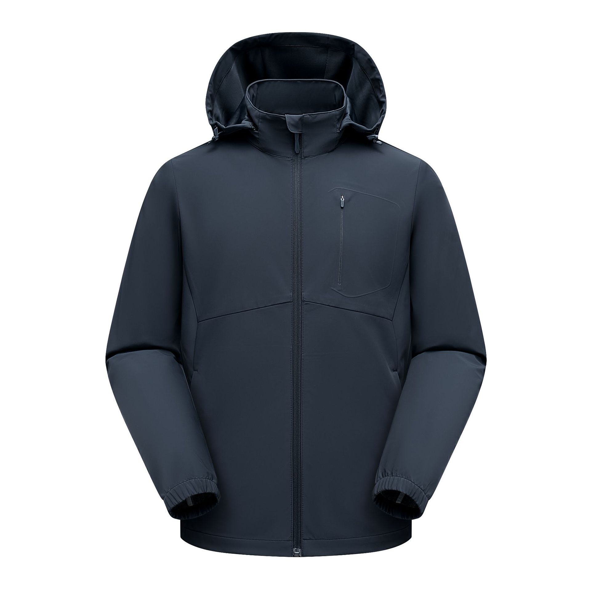 Men's lightweight, breathable, and elastic windbreaker for spring and autumn, suitable for outdoor activities, casual wear, and as a hooded jacket for hiking