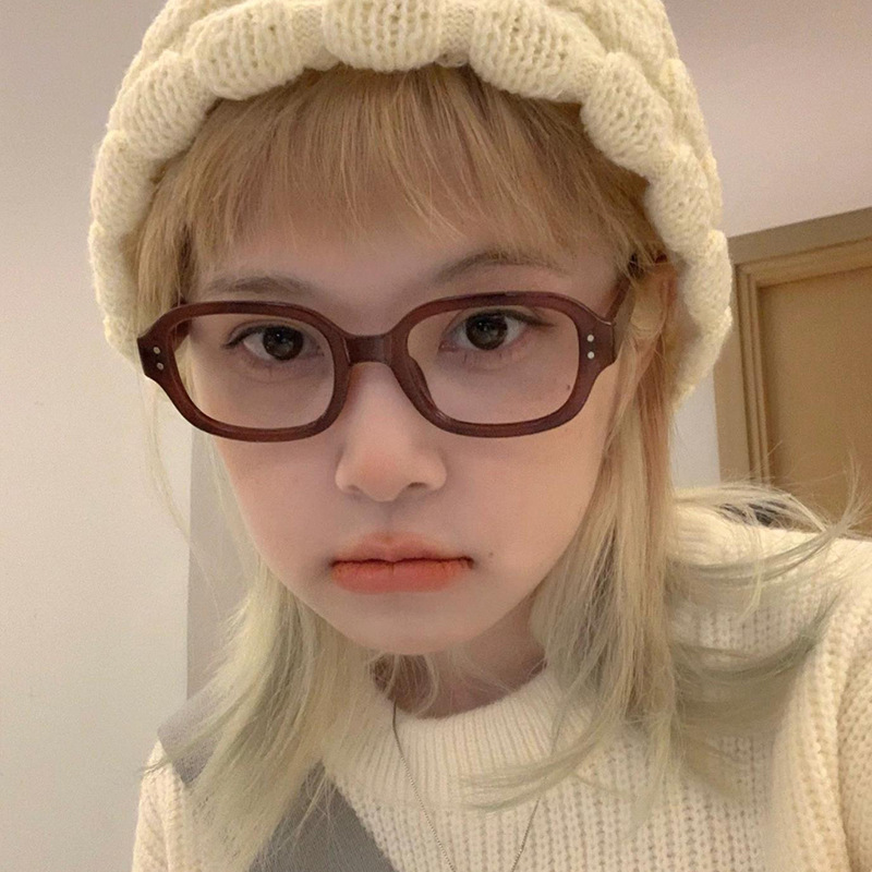 Korean style elegant frame plain round face plain glasses for women fashionable students with degrees can be equipped with myopia glasses frame for men