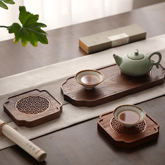 North American Black Walnut Tea Tray Dry Pot Stand High-end Solid Wood Household Light Luxury New Chinese Style Small Dry Pot Tea Tray