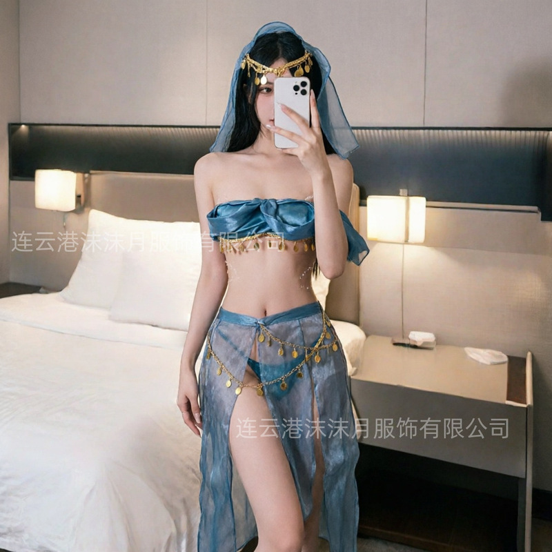 Sexy Lingerie for the Night, Ancient-Style Dunhuang Dancer Outfit, Western-Style Hanfu, Pure Desire Style, Off-The-Shoulder, No-Removal Set Sexy Lingerie for the Night, Ancient-Style Dunhuang Dancer Outfit, Western-Style Hanfu, Pure Desire Style, Off-The-Shoulder, No-Removal Set