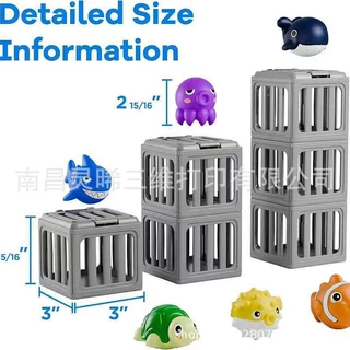 跨境爆款 3D打印Children's Pool Diving Toys拯救海洋动物笼玩具