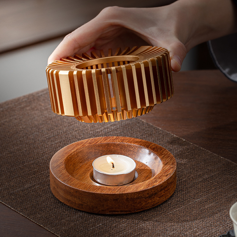 Al por mayor estufa de té caliente Luz de lujo té caliente Fabricante preservación del calor asado fruta flor té incienso quemador vino calentador mesa de té