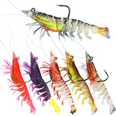 Lead-Headed Shrimp Lure Soft Bait, Glow-in-the-Dark Giant Prawn Imitation, Topwater Jerkbaits for Snakehead & Black Carp, Lures with Hooks