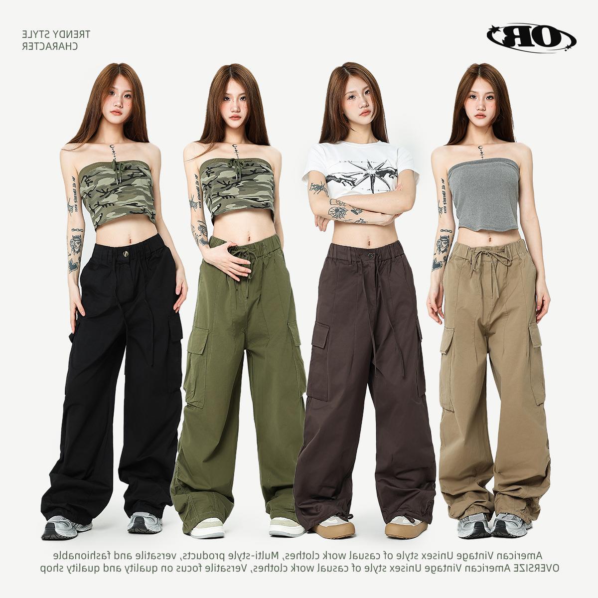 OREETA cleanfit American overalls retro straight overalls trendy brand versatile overalls wide leg pants men