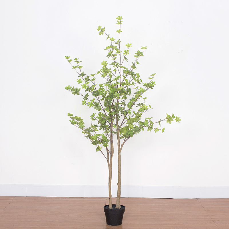 Fábrica de árboles artificiales Venta caliente decoración de plátano artificial planta verde artificial en maceta comercial decoración suave árbol artificial