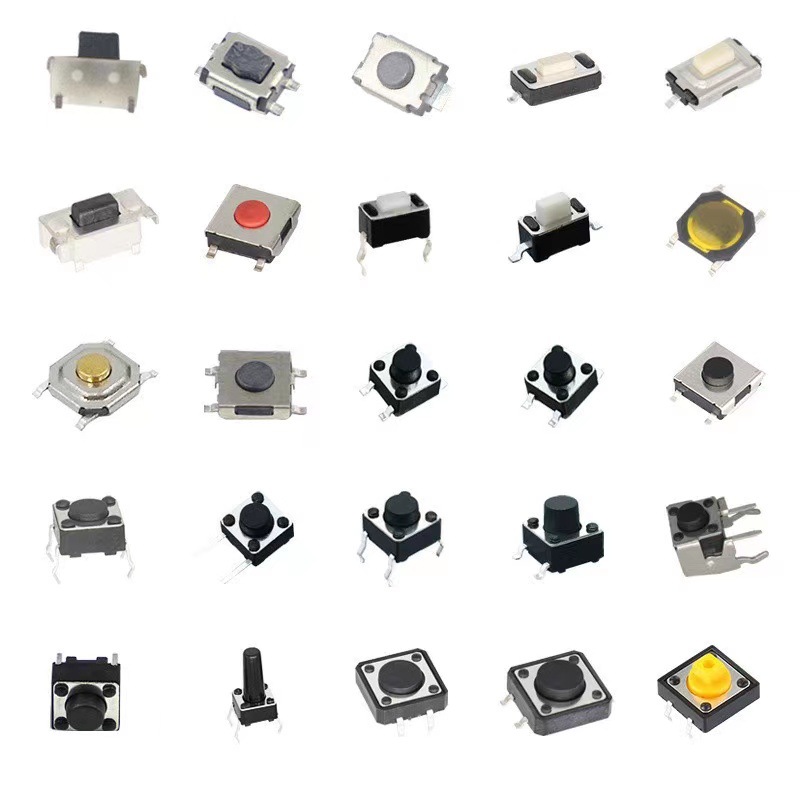 6*6贴片 插件 支架轻触开关 中二脚无声6x6硅胶轻触开关 按键按钮