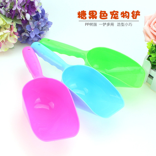Wholesale plastic pet shovel candy color dog food shovel multi-color cat food spoon pet food utensils Teddy Golden Retriever dog supplies