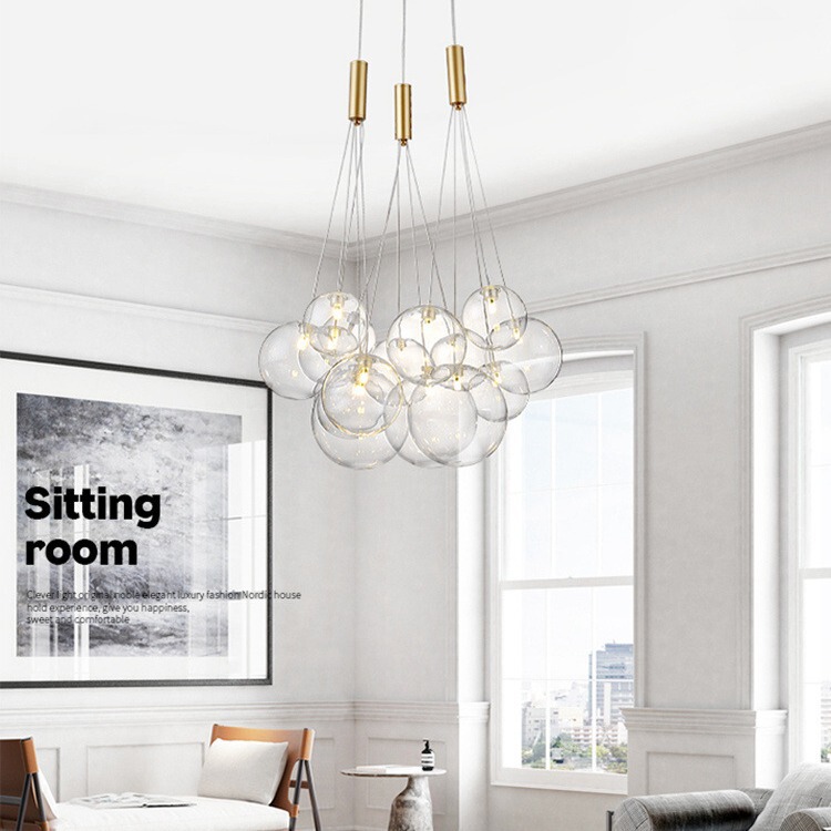 Multi-Head Bubble Molecular Chandelier Modern Fashion Living Room Dining Room Hanging Lamp Shop Bar Counter Round Glass Decorative Lighting Fixtures Multi-Head Bubble Molecular Chandelier Modern Fashion Living Room Dining Room Hanging Lamp Shop Bar Counter Round Glass Decorative Lighting Fixtures