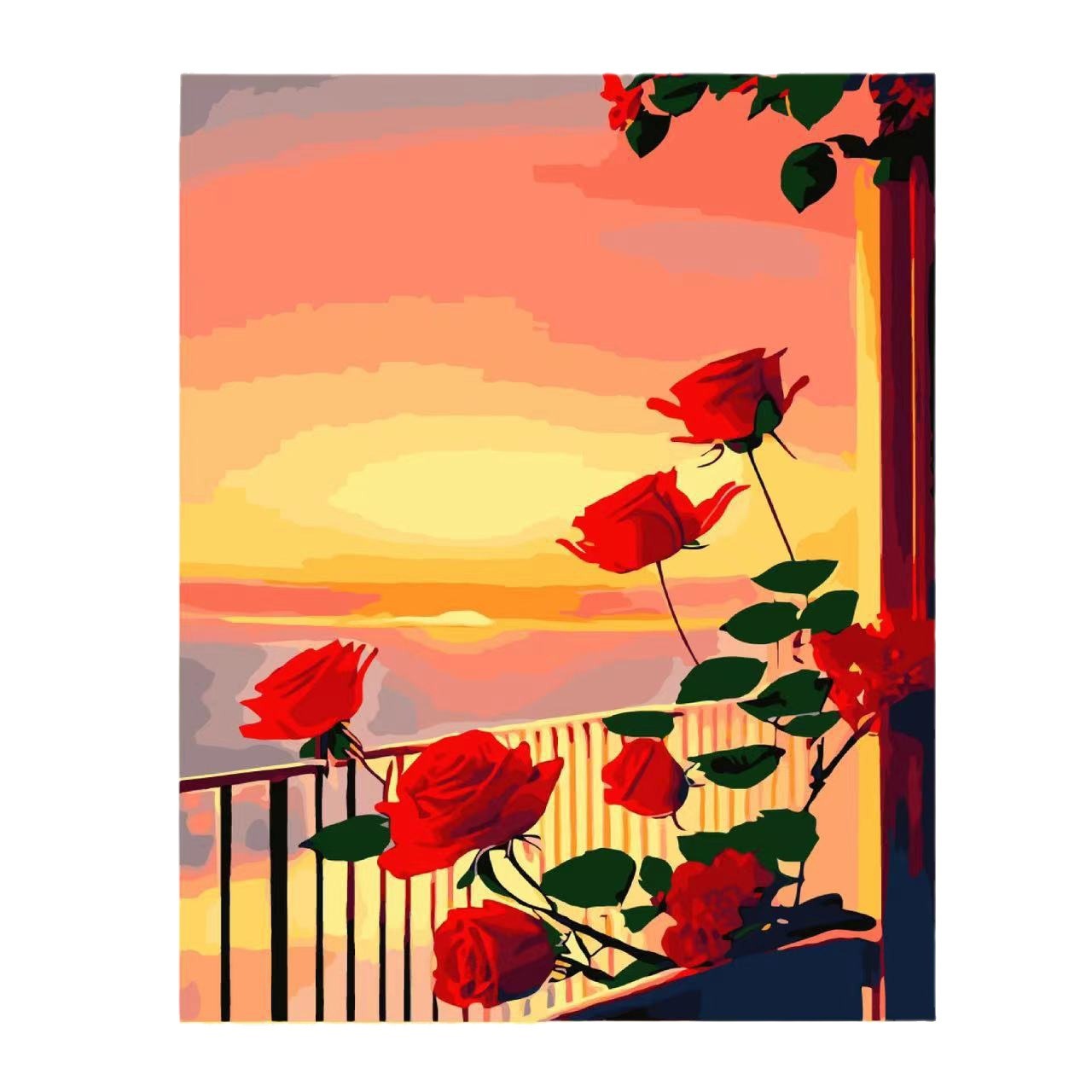 Flores de alto valor visual pintura al óleo digital diy relleno pintura a mano curación descompresión regalo de cumpleaños artesanal pintura decorativa