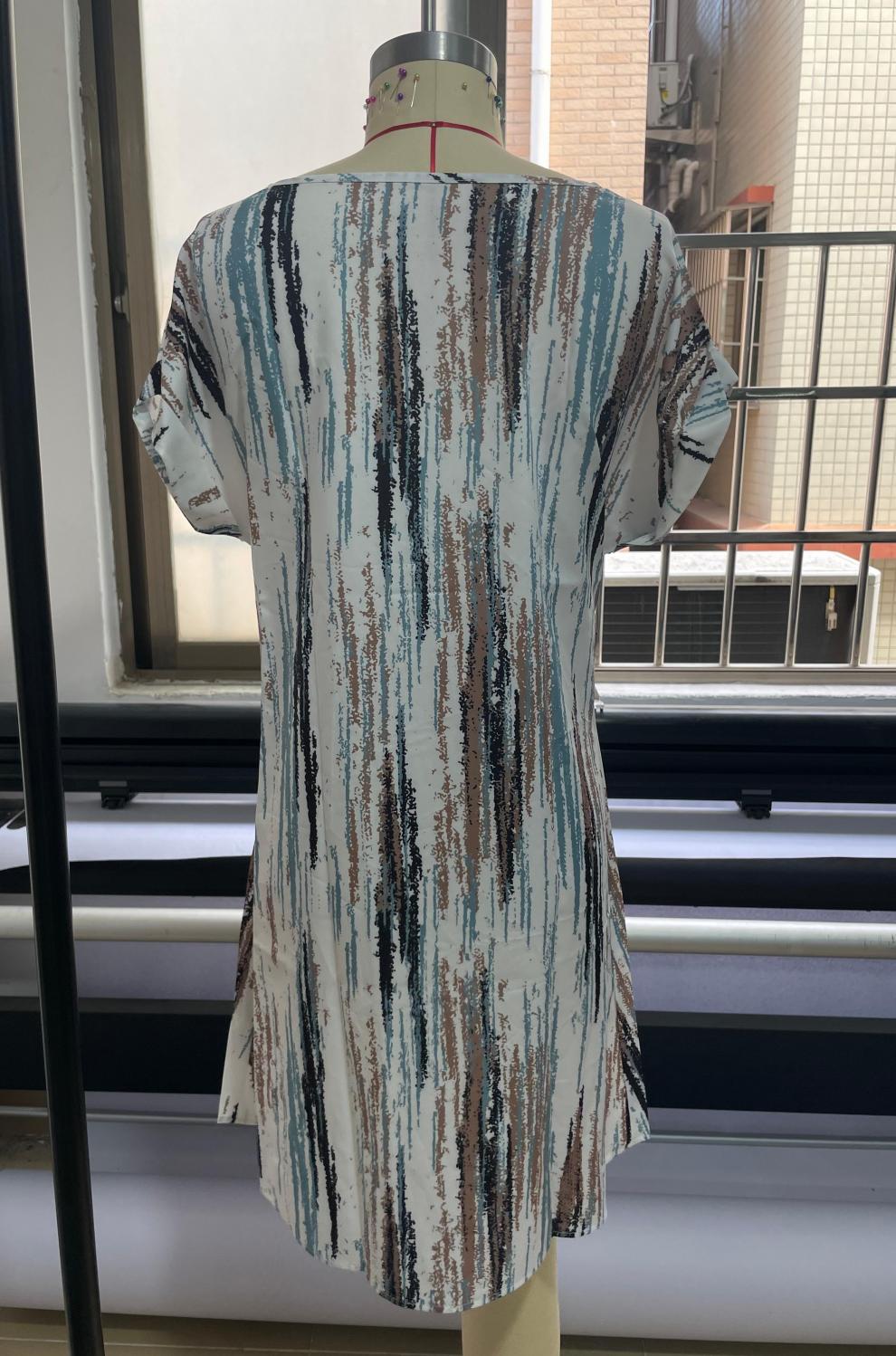154g Weight Above Knee Dress Length Type Short Sleeve Sleeve Length Sheath Dress Dresses Type Batwing Sleeve Sleeve Type Polyester Fabric Type Mid Waist Waist Line Holiday Occasion Round Neck Neckline Regular Fit Fit Type Multicolor Pattern Summer Season Women's Gender Streetwear Style Wholesale Women's Streetwear Multicolor Holiday Round Neck Short Sleeve Sheath Dress 7