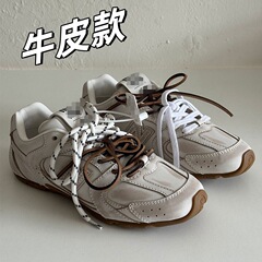 牛革バージョン~miu スポーツシューズ NB 共同ブランドレトロメッシュ通気性カップルフォレストシューズカジュアル道徳トレーニングシューズ女性用