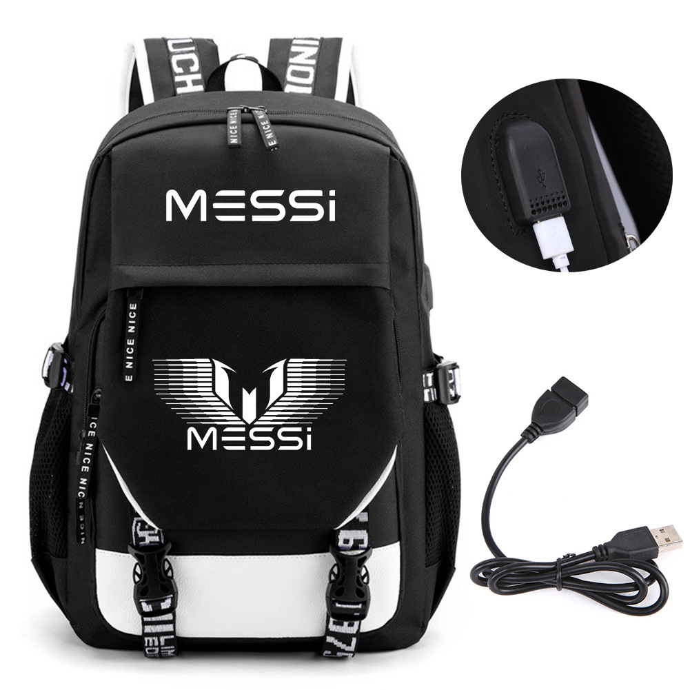Comercio exterior estrellas de fútbol mochila de moda coreana transfronteriza mochila adolescente USB mochila escolar escolar