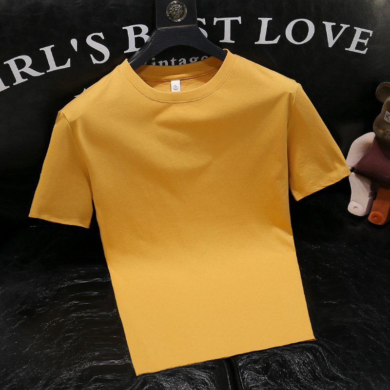 Herren-T-Shirt in Bonbonfarben mit Rundhalsausschnitt – Sommerliches, trendiges Kurzarm-T-Shirt, stylisch, vielseitig, einfarbig, attraktives Unterhemd_voghion.com