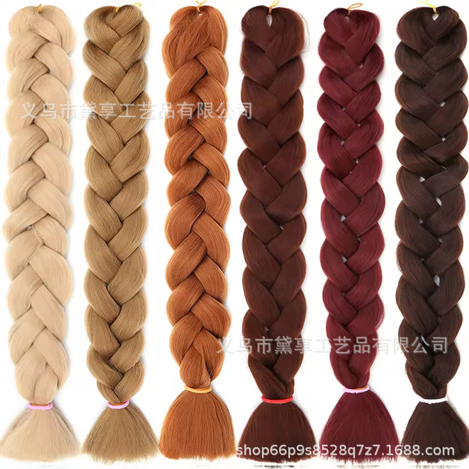 Transfronterizo 165gXP Embalaje África comercio exterior 82 pulgadas pelucas coloridas grandes trenzas de alta temperatura seda negra trenzas sucias stock
