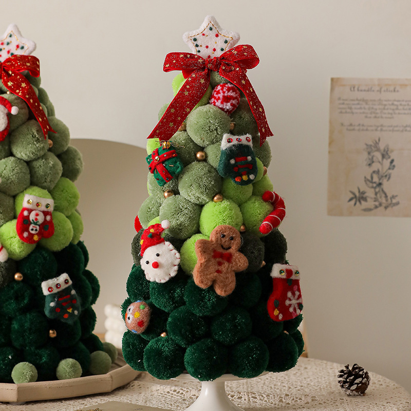 2025年新作クリスマスツリー 家庭用飾り リビングDIY クリスマスデコレーション 小型卓上シミュレーションファーボール|undefined