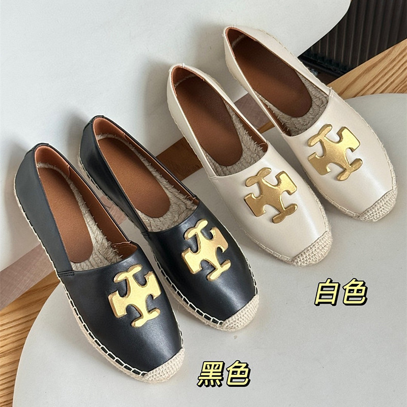 真皮渔夫鞋草编一脚蹬羊皮乐福鞋休闲百搭平底女鞋2025新款平跟