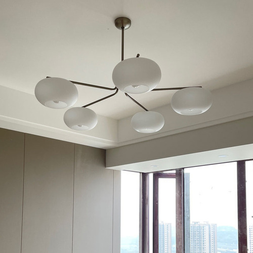 Peach Blossom Living Room Chandelier Scandinavian Designer Bauhaus Medieval Lamp New Design Master Bedroom Xiaohongshu Restaurant Main Light
