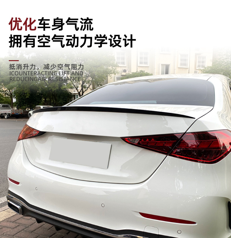Suitable for Mercedes-Benz C-Class W206 C43 C63 2022+ Rear Wing Spoiler Car Sticker Exterior Modification Parts