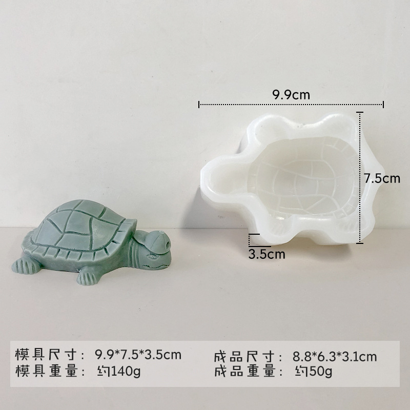 3D tridimensional tortuga de oro mousse pastel de hornear molde tortuga aromaterapia decoración de yeso jabón hecho a mano molde de silicona