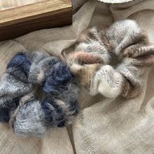 韩国秋冬毛呢大肠发圈温柔扎头绳2024新款高端皮筋ins风发绳发饰