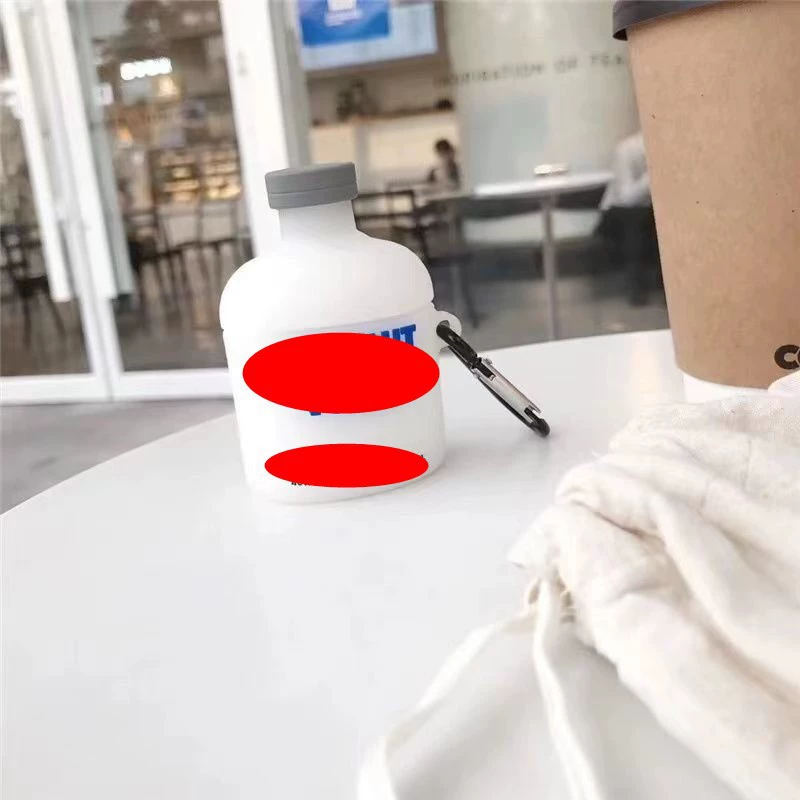 Силиконовый защитный чехол (совместим с Apple) для AirPods 1/2, милые мультяшные дизайны, с крючком/кольцом