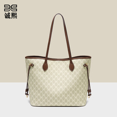 跨境大容量潮流單肩腋下包休閒通勤印花高級感手提女包秋冬托特包