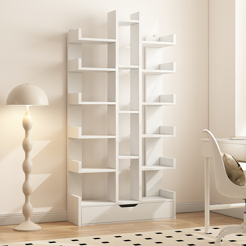 Estante de libro de piso estante de almacenamiento integrado contra la pared armario de almacenamiento sala de estar doméstica gabinete de exhibición dormitorio pequeño gabinete estrecho librería