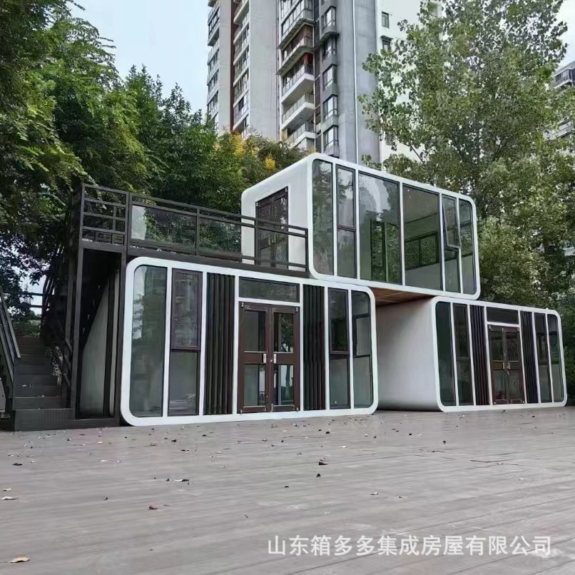 Estructura de acero de la cápsula de la manzana Cápsula espacial Casa de familia al aire libre Casa integrada Residente de hotel Almacén de Apple