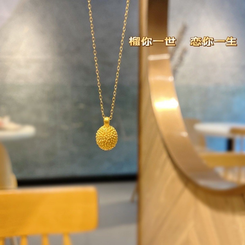 Golden durian necklace # Xl076