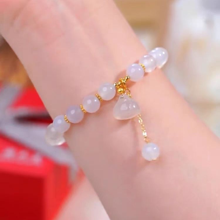 Nuevo estilo nacional pulsera de loto mujer pulsera de loto jade blanco pulsera regalo de novia joyas joyas