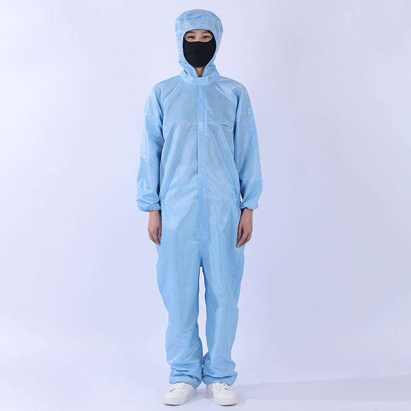 防静电连体服无尘服净化车间工作服 连帽连体防尘洁净服净化服
