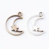 DIY retro zinc alloy jewelry accessories dripping moon hollow bezel bottom bearing pendant 1496