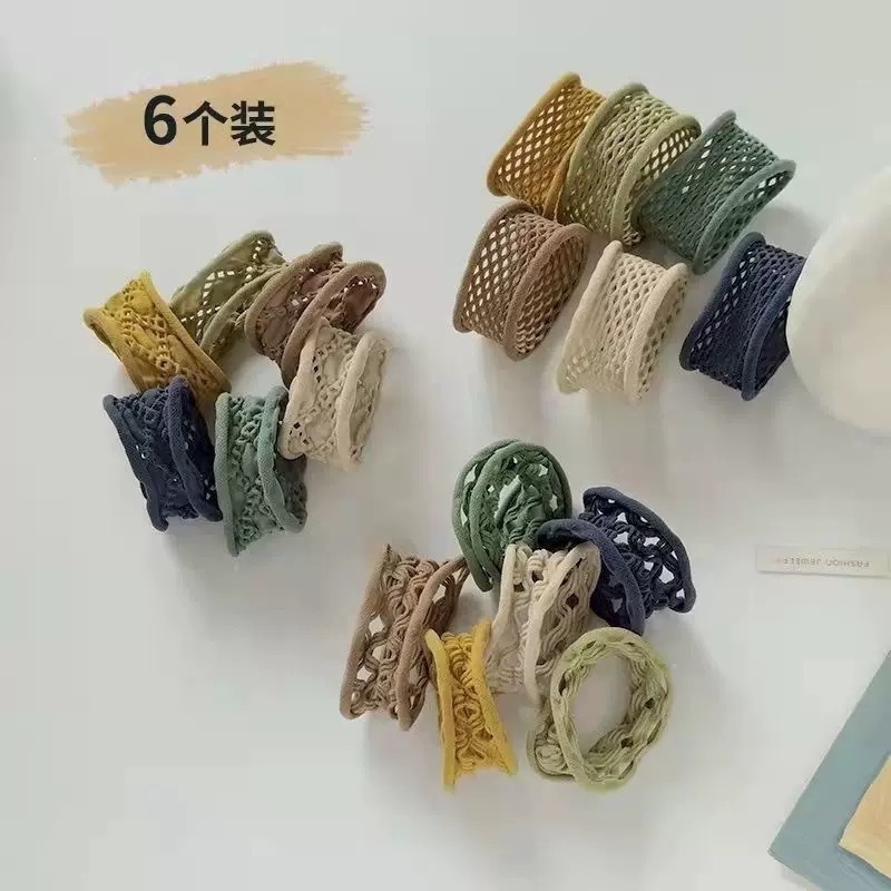 高弹力不伤发毛巾圈发绳新款镂空无接缝橡皮筋简约高马尾发圈头饰