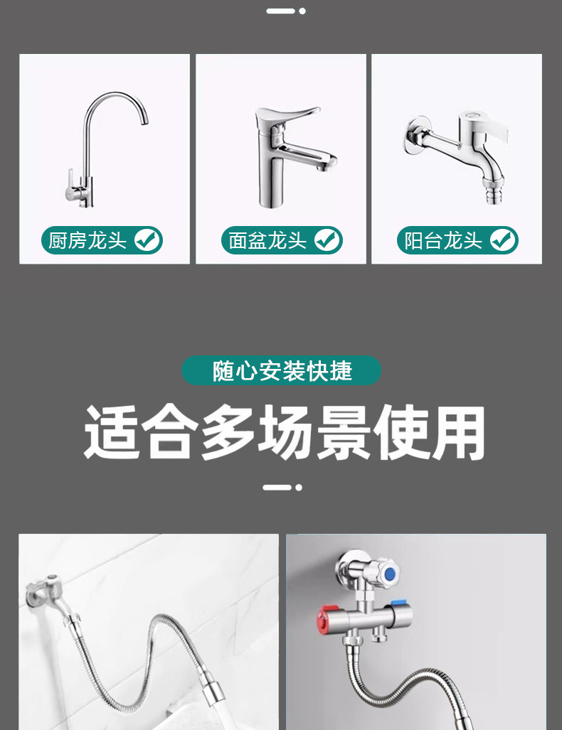 Faucet splash-proof nozzle extension wonder, universal rotatable water inlet conversion pressure-increasing external joint extension pipe accessory undefined