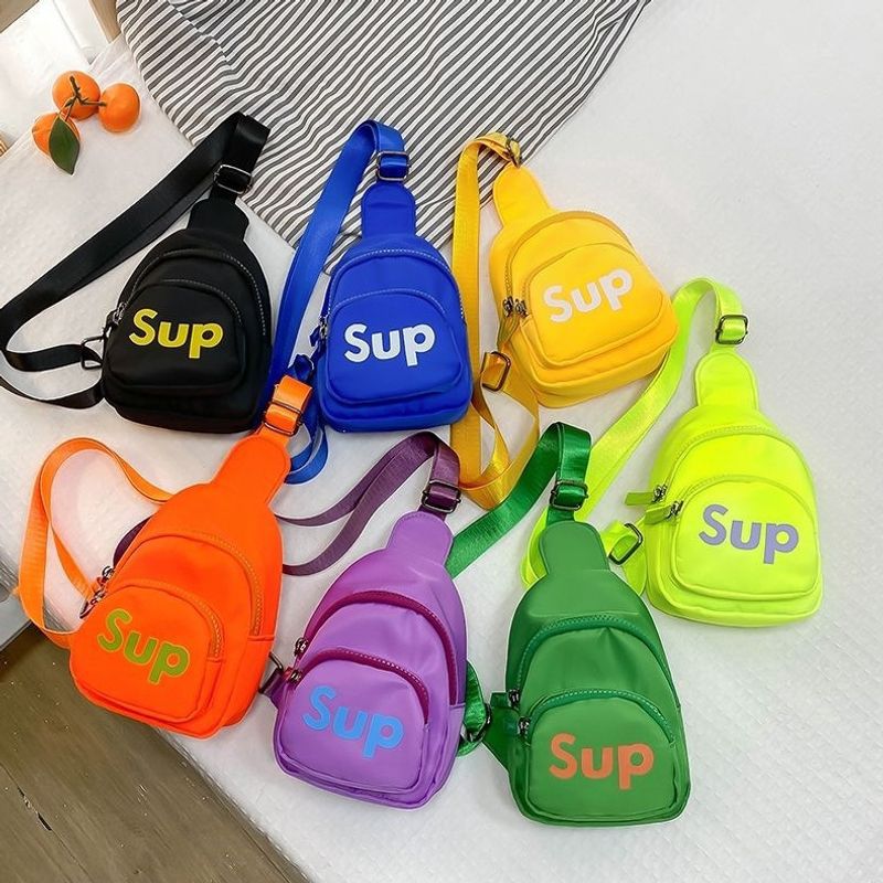 New letter-print small bag for children, trendy summer Korean-style crossbody bag for boys, coin purse, chest bag, kids' shoulder bag